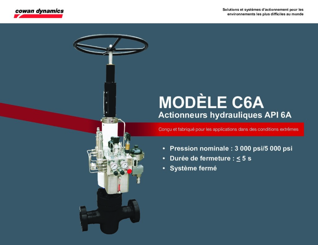 thumbnail of MODELE C6A – Actionneurs hydrauliques API 6A