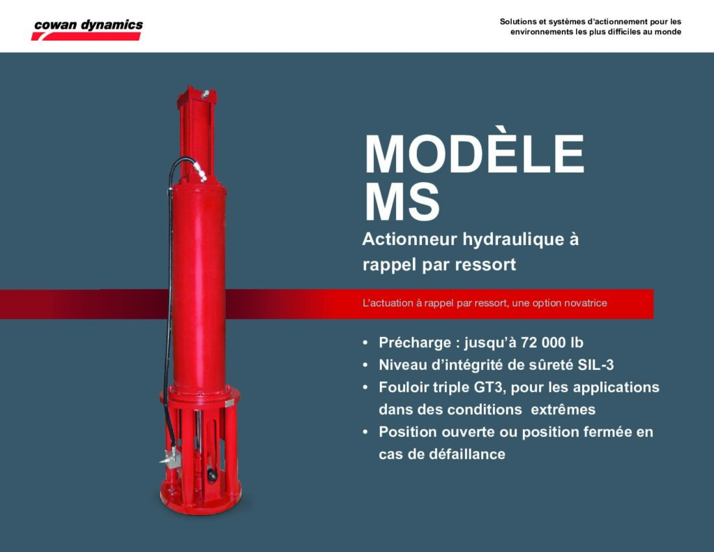 thumbnail of MODÈLE MS – Actionneur hydraulique à rappel par ressort