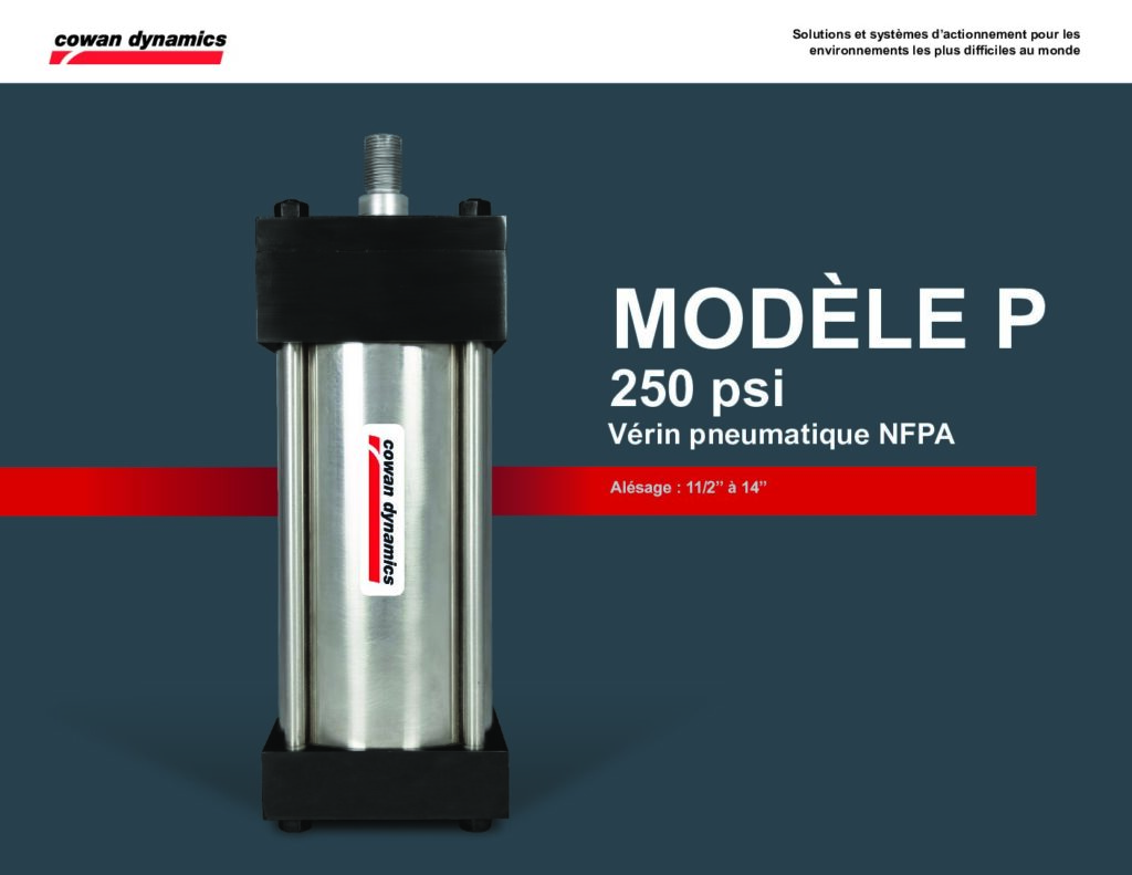 thumbnail of MODÈLE P – 250 psi Vérin pneumatique NFPA