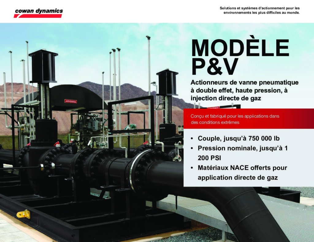 thumbnail of MODELE P&V – Actionneurs de vanne pneumatique à double effet, haute pression, à injection directe de gaz