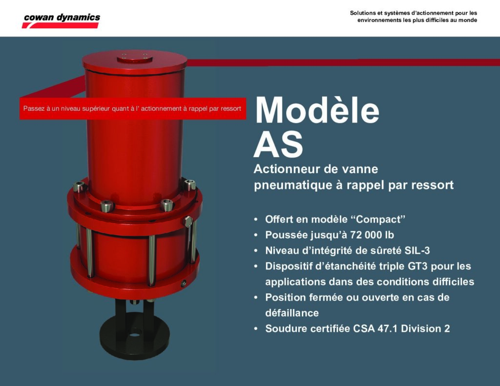 thumbnail of MODÈLE AS – Actionneur de vanne pneumatique à rappel par ressort